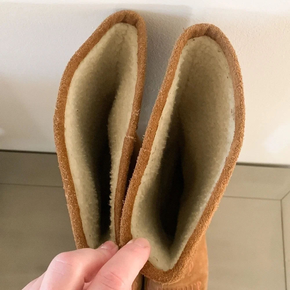 Juice Couture Angel Logo Boots Suede Winter Faux Shearling lining 11